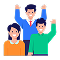 Icon of multiple people representing parties